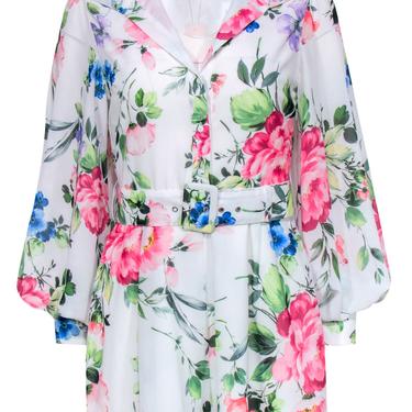 Yumi Kim - White Floral &quot;Perry&quot; Belted Romper Sz S