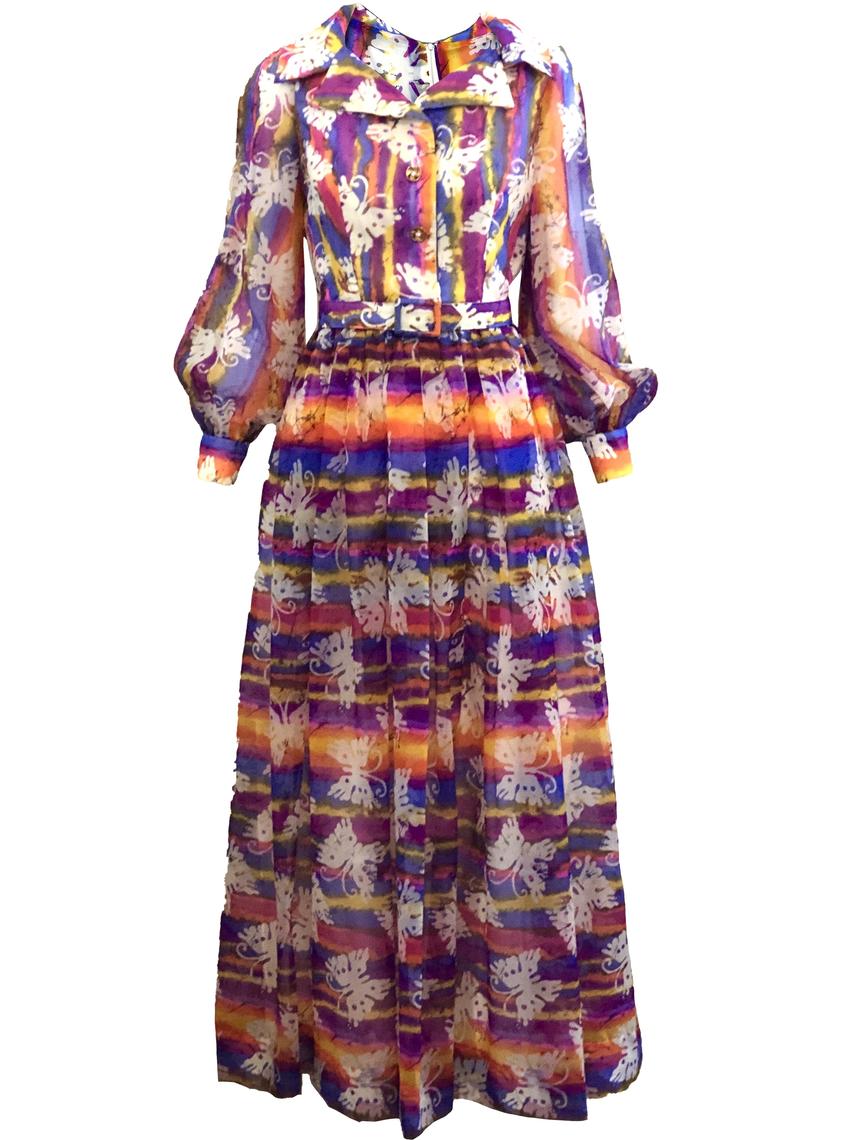 70s Butterfly Hostess Maxi Dress | The Way We Wore | Los Angeles, CA