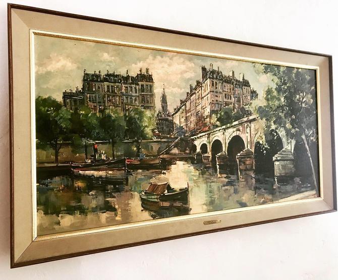 Mid Century Modern Framed April In Paris Cityscape Painting Los Angeles By Housecandyla From House Candy La Of Los Angeles Ca Attic