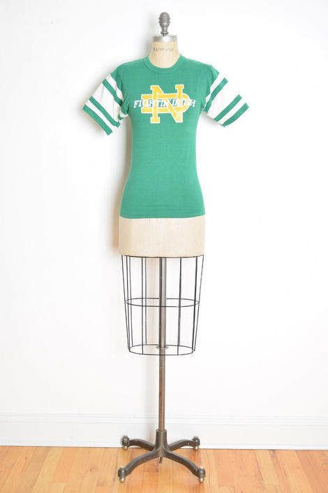 80s tee Notre Dame green Irish single stitch Champion shirt top XS track by huncamuncavintage from Munca Vintage of IL |