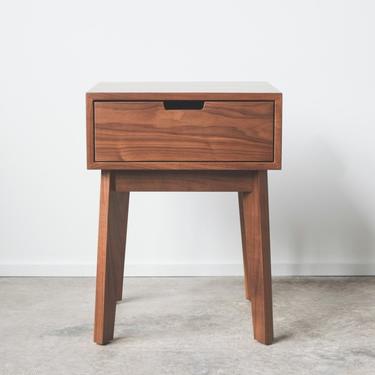 Ventura Nightstand / Bedside Table - Solid Walnut - Tapered Leg - Available in other woods 