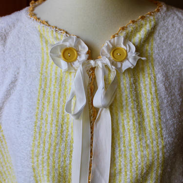 1970s Terry Cloth Front Pocket House Apron Vest 