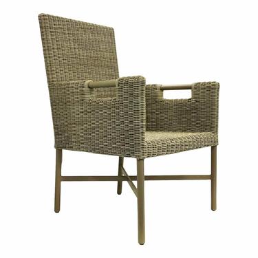 Thomas Pheasant for Baker/McGuire Gray Woven Resin Outdoor Arm Chair