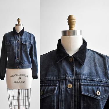 Vintage 90s Black Denim Jacket 