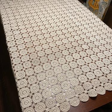 Crochet Table Cloth or Twin Coverlet 