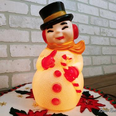 Vintage General Foam Plastics Corp Plastic Blow Mold Christmas Snowman 