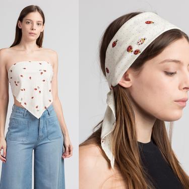 70s Ladybug Print Bandana Head Scarf | Vintage Retro  display picture 1