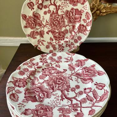 Johnson Bros English Chippendale Flowered Dinner Plates 