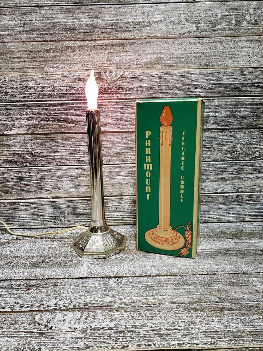 Vintage Christmas Candle Light Paramount Electric Candle 125 In Box Shiny Gold Candolier Indoor Window Christmas Decor Vintage Holiday By Agogovintage From A Gogo Vintage Of Havre De Grace Md Attic