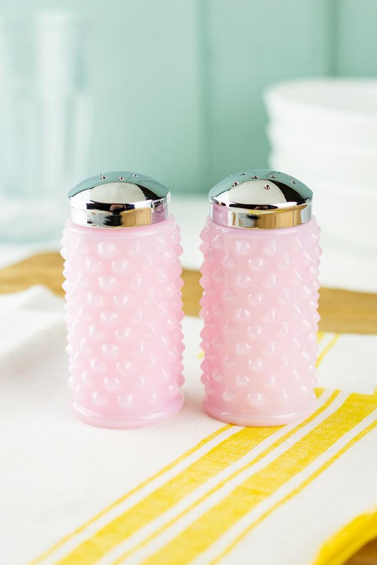 Hobnail Milk Glass Salt and Pepper Shakers