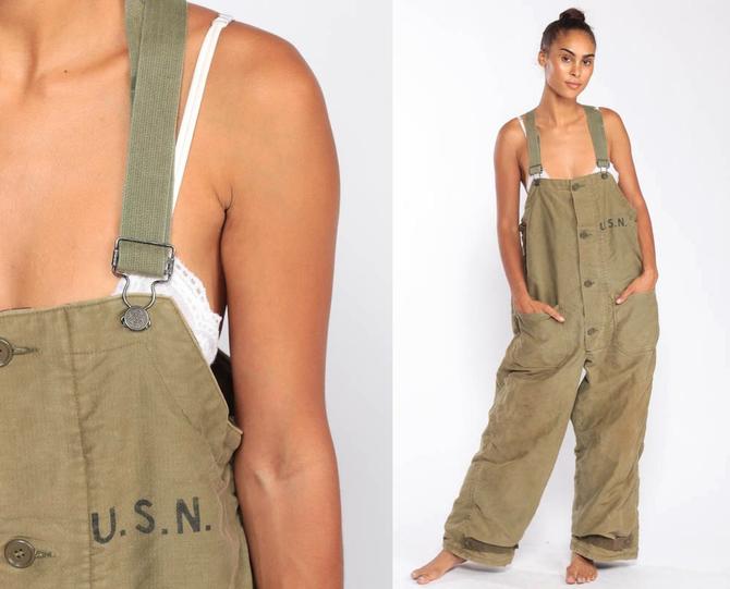 Vintage 1940s Deck Pants Overalls Pants WWII Overalls USN