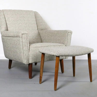 Kurt Østervig for Rolschau Møbler Chair (Hers Chair and Ottoman Only - His Chair Sold Separately), Sweden 