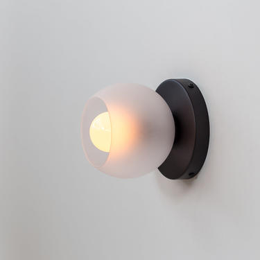 The Rivet - Modern Wall or Ceiling Light | Handmade | Matte Black Finish with Fogged Glass | UL Listed 