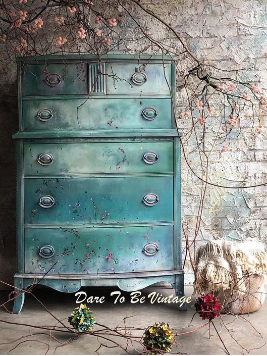 Painted Bohemian Dresser Vintage Dresser Shabby Chic Dresser