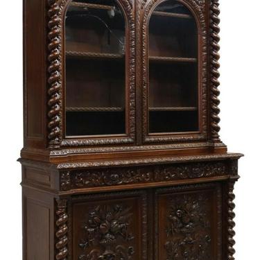 Antique Bookcase / Sideboard, Carved, French Henri II Style Carved Oak, 1800's!
