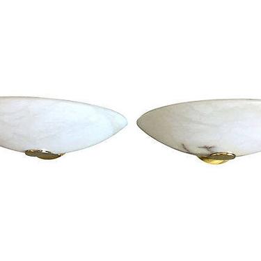 Alabaster Sconces by Lightolier, Pair 