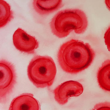 Red Blood Cells 3 - original watercolor painting of erythrocytes 
