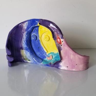 80's Modernist Art Handmade Ceramic Sculpture 