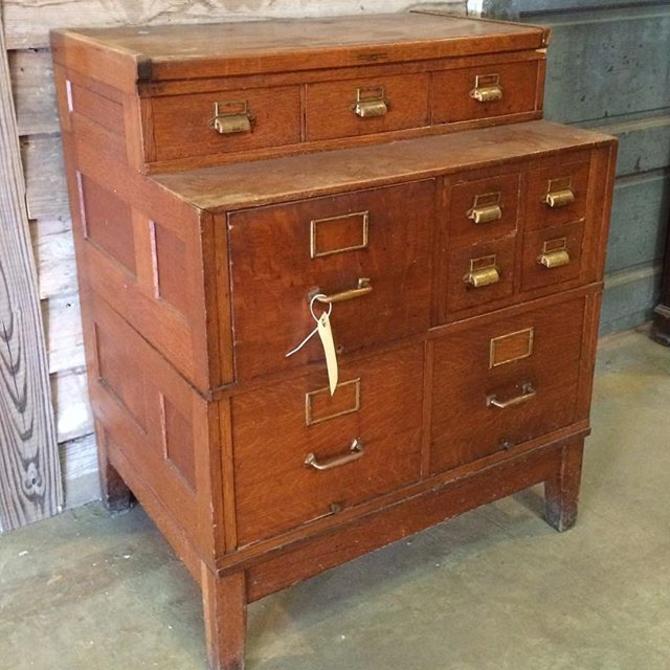 Vintage Mission oak card file from Community Forklift of