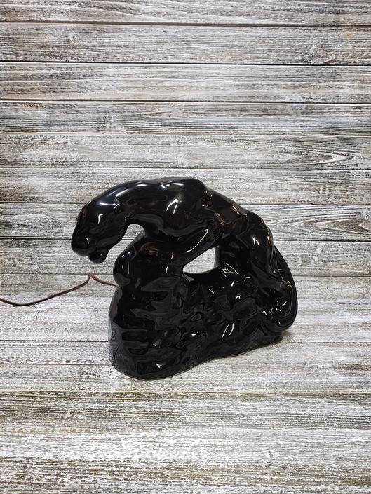 Vintage Tv Lamp Vintage Black Panther Lamp Mid Century Modern Black Cat Ceramic Table Lamp 1950 39 S Home Decor Vintage Lighting By Agogovintage From A Gogo Vintage Of Havre De Grace Md