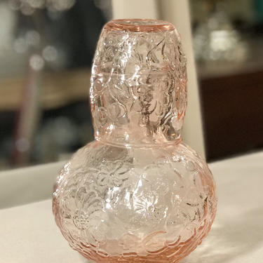 Pink Floral Glass Carafe 