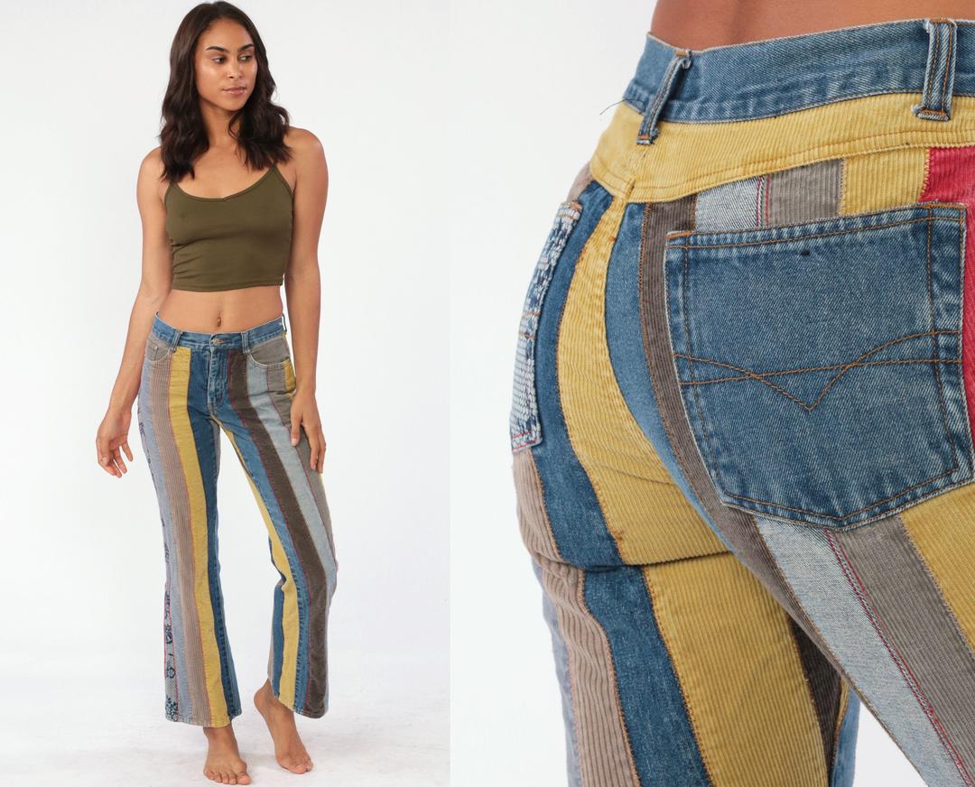 Corduroy patchwork street style pants – High Street Beast