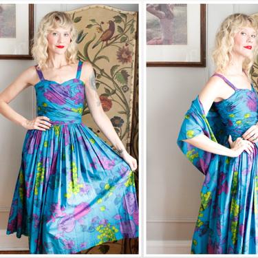 Repro does 1950s Dress // Summer Vineyard Dress & Scarf // vintage inspired 50s style dress 