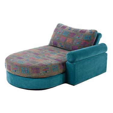 Nineteen-Laties DellaRobbia Teal and Purple Chaise Lounge with Adjustable Back 