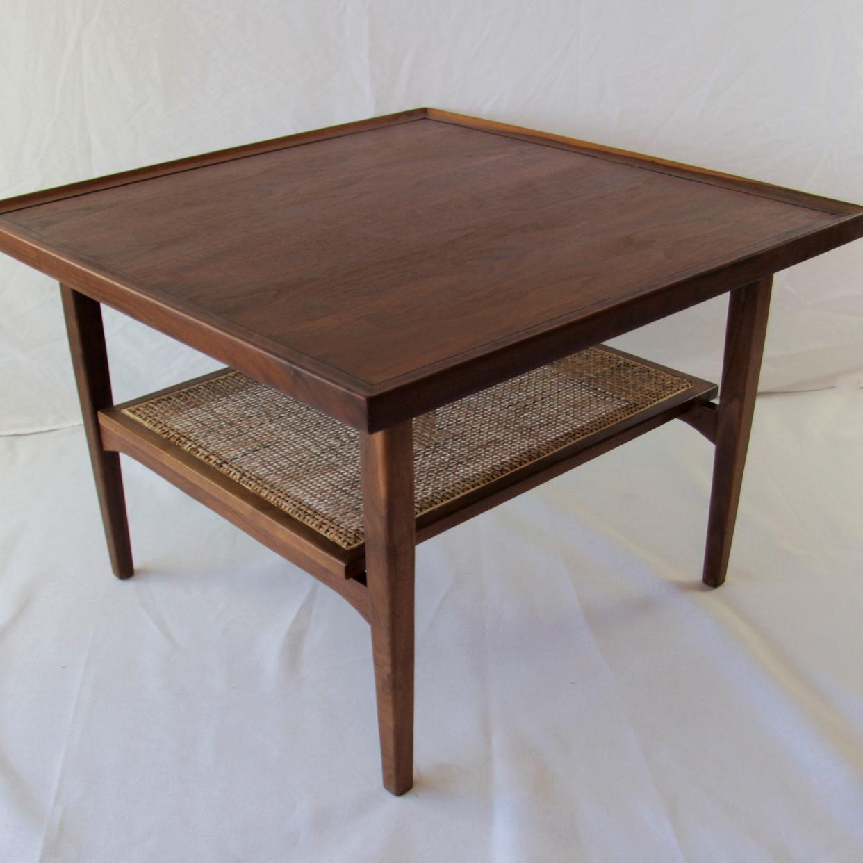 Mid Century Modern Walnut and Cane Side Table | Wright Finds in MCM ...