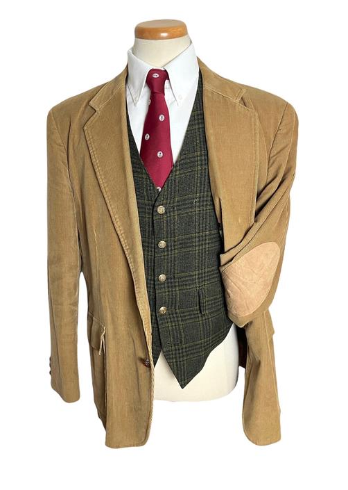 Orvis Men's Wool 3-button Sporting Jacket Coat Brown Tweed Elbow