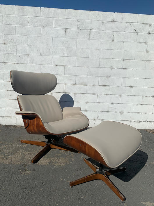 Mid Century Modern MCM Eames Inspired Lounge Chair Armchair Ottoman