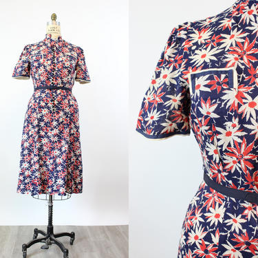 1930s L'Aiglon cotton FLORAL dress large | new spring 