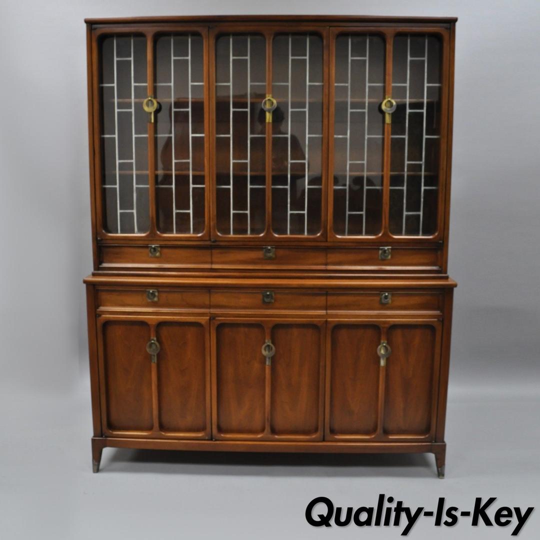 Mid Century Modern Walnut China Hutch Vintage James Mont