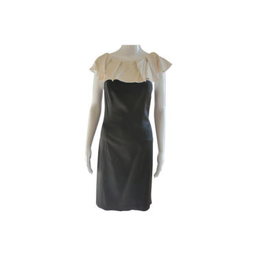 Antonio Melani Black and White Silk Cocktail Dress 