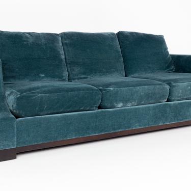 Baker Furniture Contemporary Down Filled Blue Sofa 