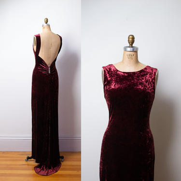 Crushed velvet formal on sale dress