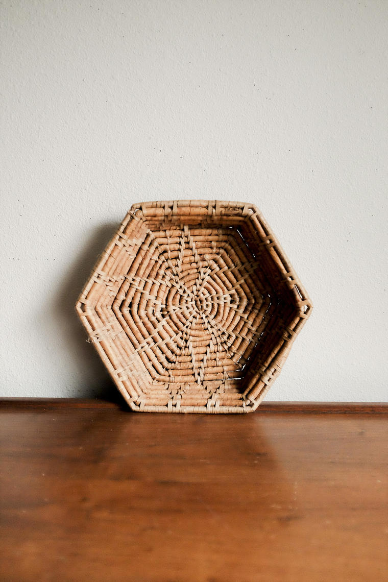 Bohemian wicker coil basket hexagon geometric Microscope Telescope