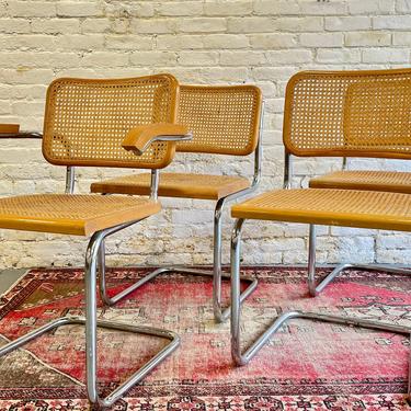 Marcel Breuer CESCA styled Mid Century Modern DINING CHAIRS, Set of 4 