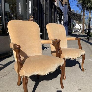 Paint Me | Pair of French-style Velvet Arm Chairs