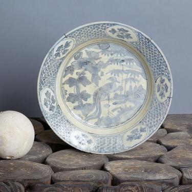 Ming Swatow Blue & White Shipwreck Plate ca 1540