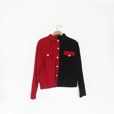 Colorblocked Corduroy Shirt Jacket 
