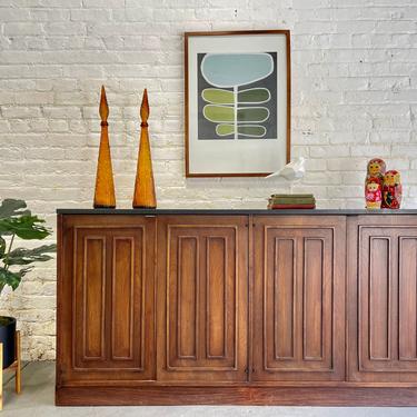 Mid Century Modern Walnut CREDENZA / Long DRESSER by Broyhill Premier SCULPTRA Line, c. 1960's 