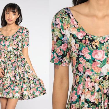 90s floral best sale babydoll dress