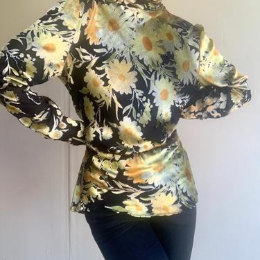 Valentino Night Vintage Floral Burn Out Velvet Top 