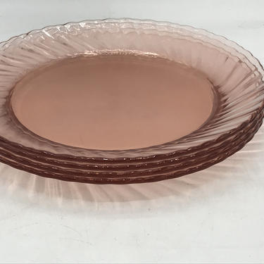 Vintage 4 Pc Luncheon Set Pink Rosaline Arcoroc France Glass 4 Luncheon 9 Joanntiques San Diego Ca