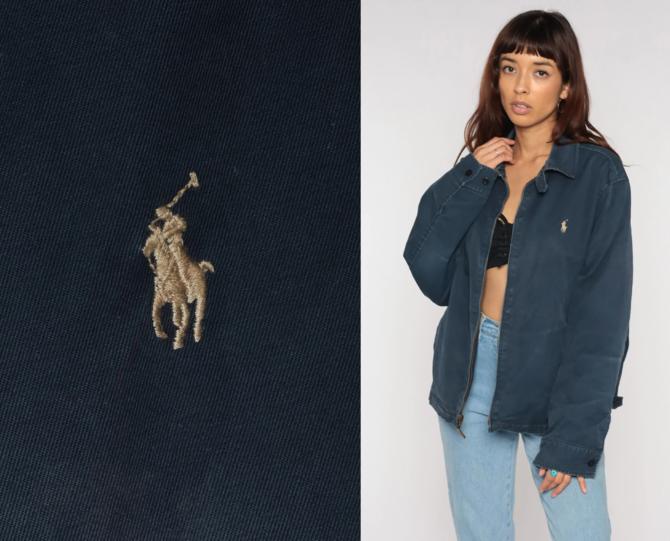 Ralph Lauren Jacket 90s Navy POLO Sport Jacket Zip Up 1990