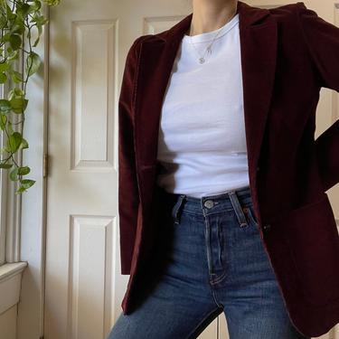 Burgundy Vintage Corduroy Blazer 