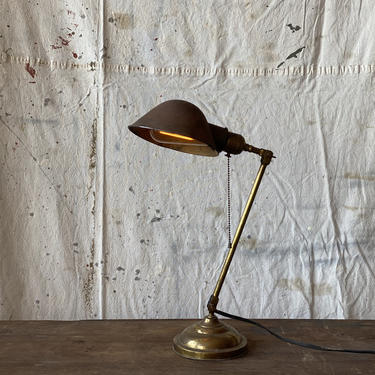 Vintage 1920s Faries Brass Desk Lamp Industrial Design | North 