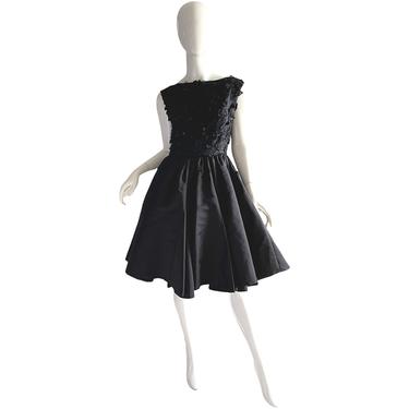 Bill Blass Sequin Dress / Michael Volbrecht Silk Appliqué Dress / Vintage Neiman Marcus Party Cocktail Dress XS 