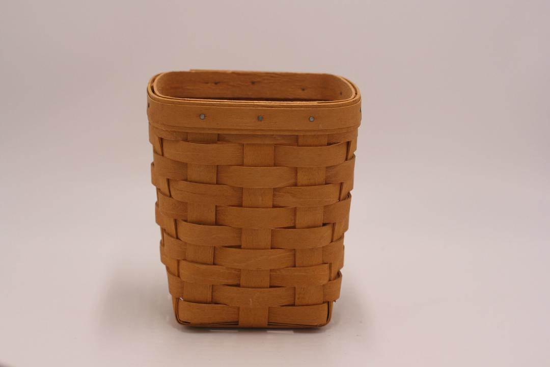 vintage Longaberger basket silverware caddy with wood divider 1998